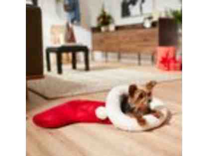 Holiday Dog and Cat Crinkle Stocking Sack Bed