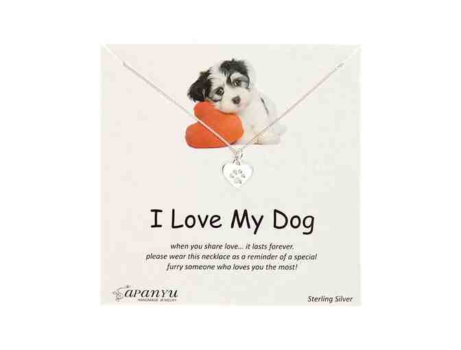 Sterling Silver I Love My Dog Pendant Necklace