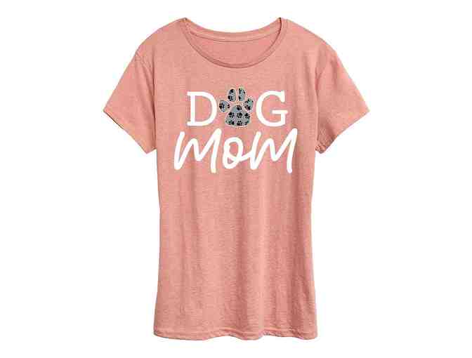 Women's Desert Pink 'Dog Mom' Paw Print Graphic Tee 2XL 14-16