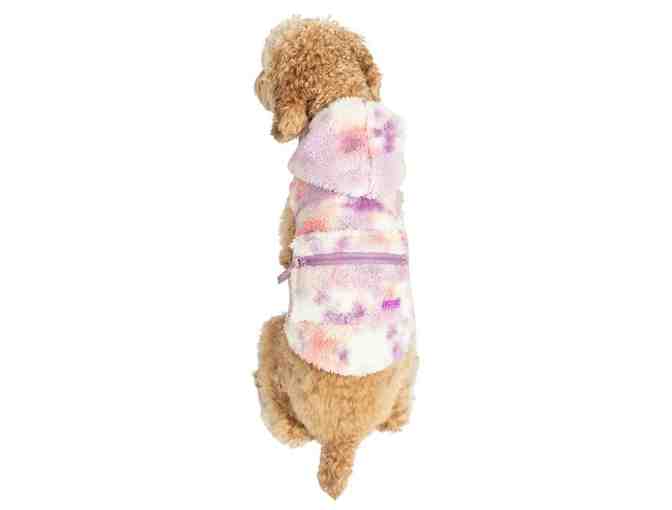 Justice Pet Polyester Sherpa Tie-Dye Dog Hoodie, S Pink and Lavender