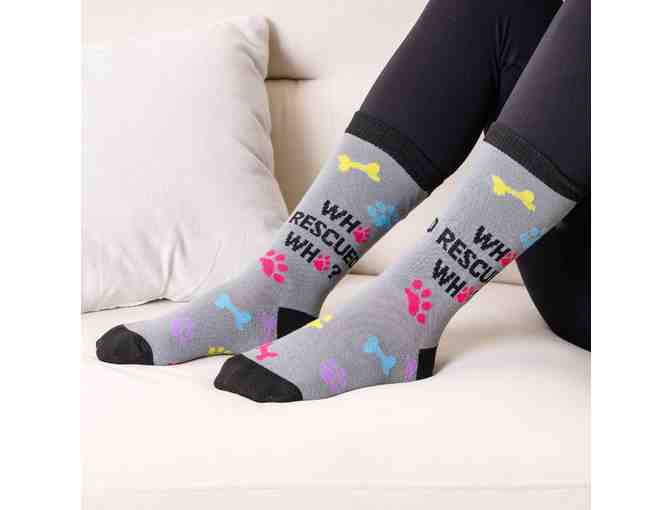 'Who Rescued Who?' socks