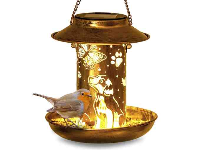 Enchanted Garden Bird Feeder- Inspirational Dog & Butterfly Home Decor