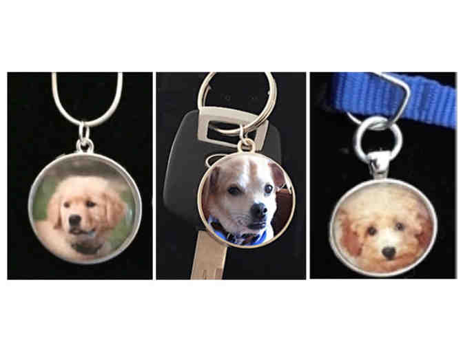 Personalized .85' or 1' Charm with Your Pet's Picture Inside - Silver