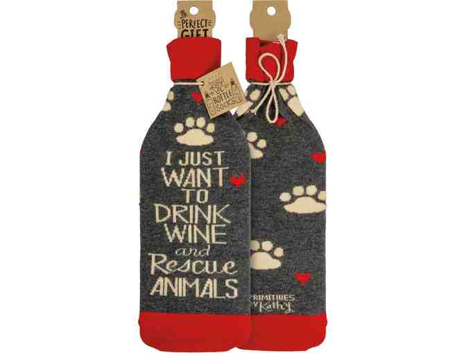 Bottle Socks (set 2) Drink Wine and Rescue Animals