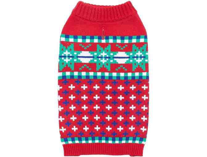 Holiday Festive 'Snowflakes' Dog Sweater - Size 8'