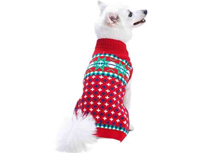 Holiday Festive 'Snowflakes' Dog Sweater - Size 10' (small)