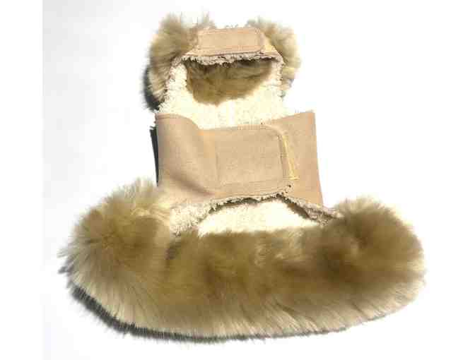 Faux Fur & Beige Suede Coat (size s)
