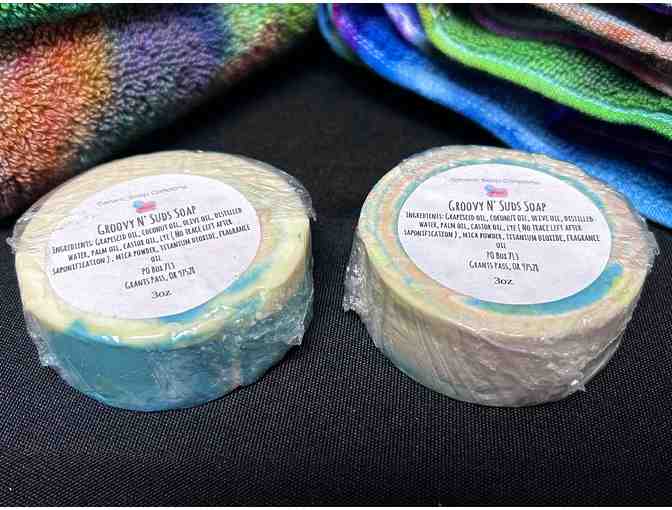 Totally Groovy Tie Dyed Towels and Soap Set #2