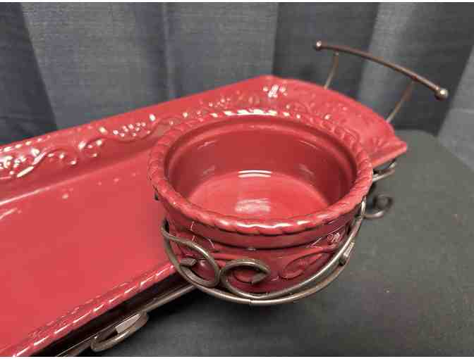 Red Serving Tray with Dip Bowl from The Salvation Army