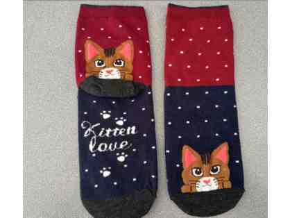 Cats and Dots Ankle Socks