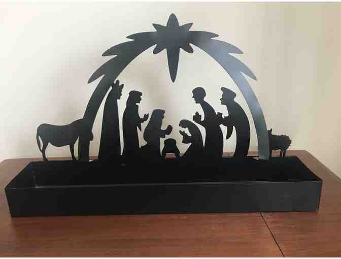 Metal Nativity with Candle Holder