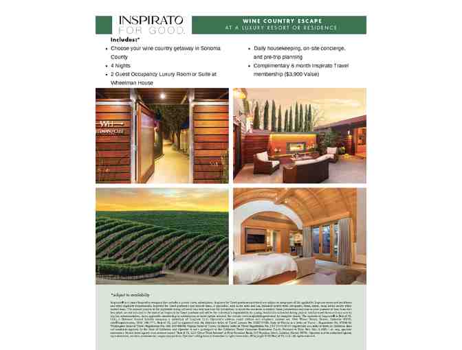 WINE COUNTRY ESCAPE 4 Night Luxury Inspirato Vacation