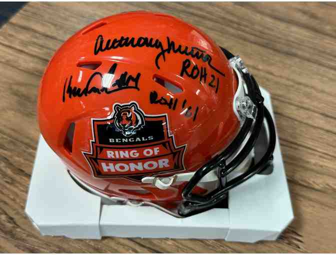 Signed Bengals Ring of Honor Mini Helmet - Ken Anderson & Anthony Munoz