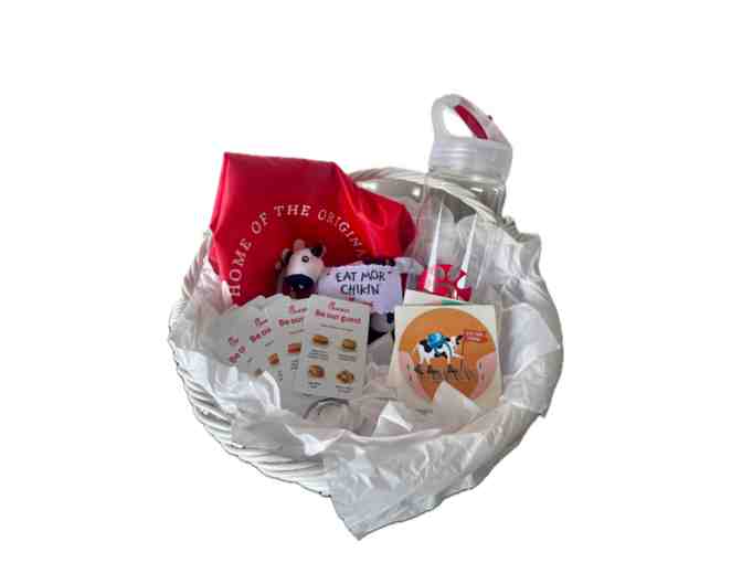 Chick-Fil-A Gift Basket filled with swag and gift cards