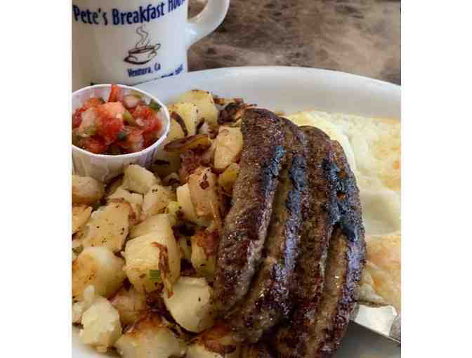 Three $40 gift certificates to Pete's Breakfast House