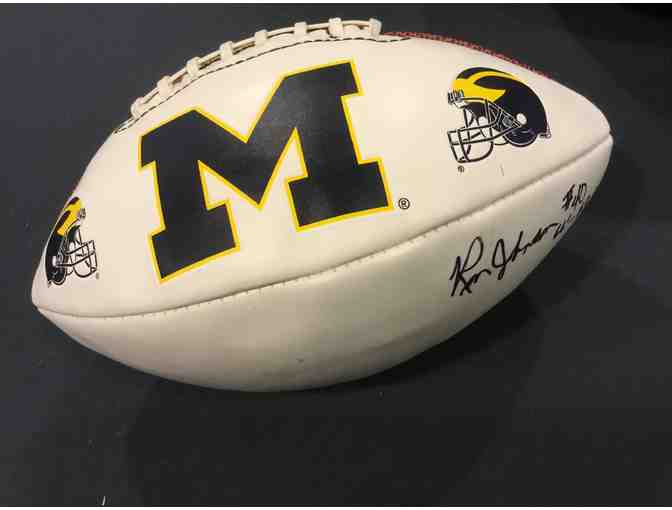 Ron Johnson autographed white Michigan football