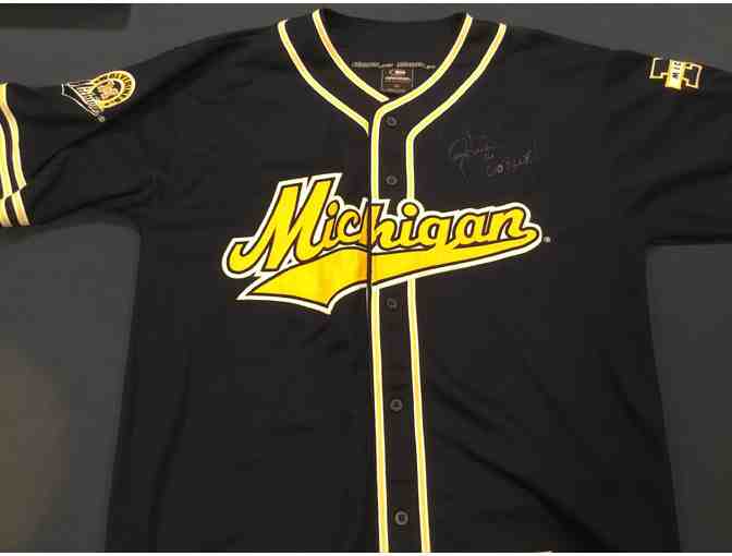 Barry Larkin autographed Michigan jersey