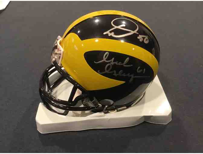 David Molk and Graham Glasgow autographed Michigan mini-helmet