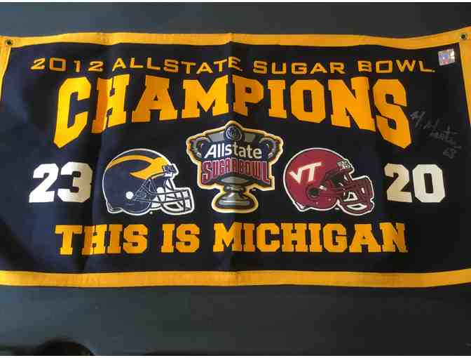 2012 Sugar Bowl banner autographed by Mike Martin