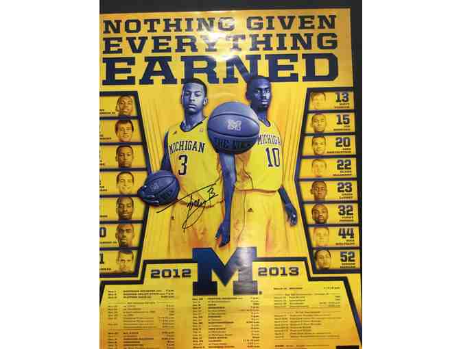 Trey Burke autographed 2012-13 Michigan Basketball poster