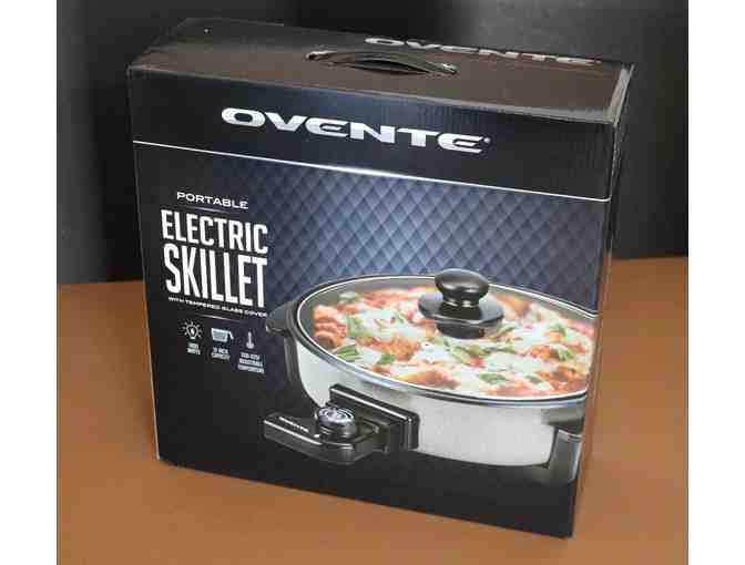 Ovente Portable Round Electric Frying Pan Skillet