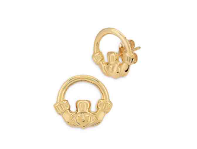 Claddagh 14K Gold Earrings for Pierced Ears