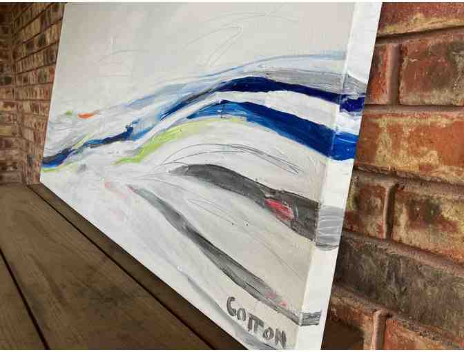 Tattered Style - (1) Modern Canvas Oil Painting 48x24in. by Artist Courtney Cotton