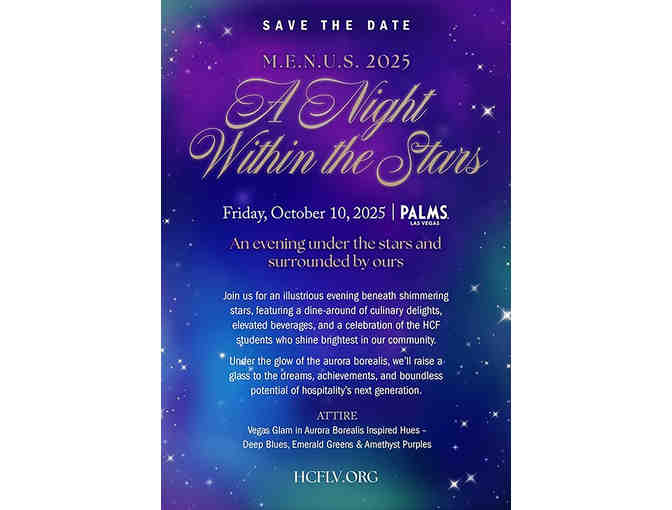 2 VIP Tickets to MENUS A Night Within the Stars