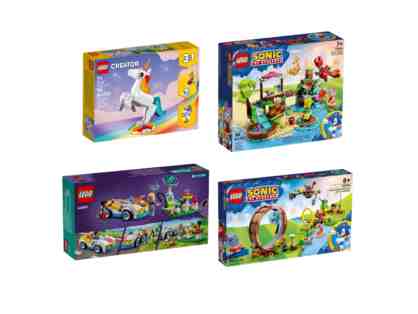 Kids LEGO Bundle--Sonic, Hedgehog Amy, Friends and Creator Unicorn