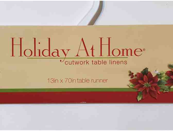 Seasonal / Holiday / Christmas Table Runner -- Poinsettia design