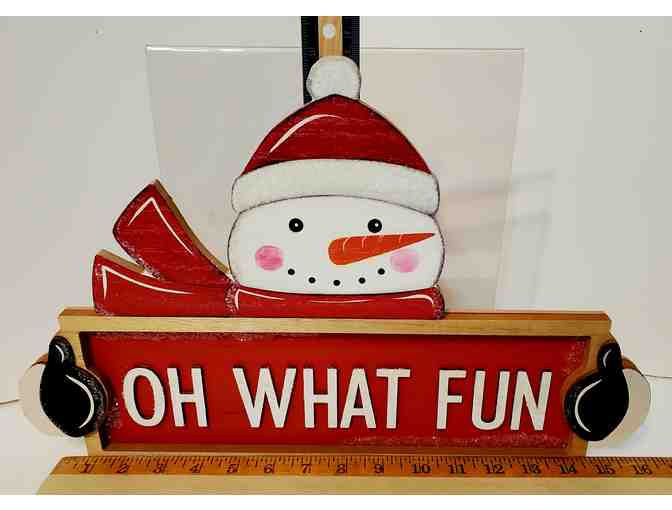 Christmas sign -- indoor or outdoor use; "So Much Fun" -- Jolly Snowman message - Photo 1