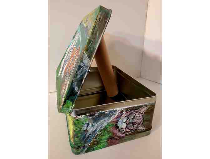 One-of-a-Kind, Hand-painted Lunch Box by Leon Barwick -- Exquisite Collectible.