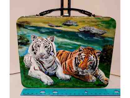 One-of-a-Kind, Hand-painted Lunch Box by Leon Barwick -- Exquisite Collectible.