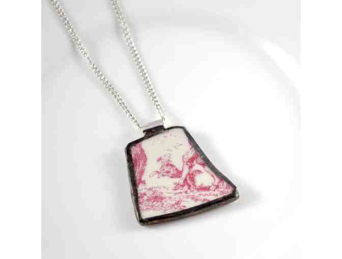 Red Toile Dog Necklace