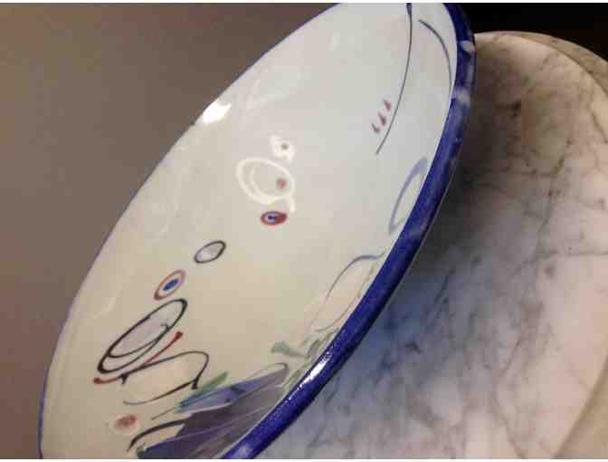 Porcelain, Underglaze and Glaze Serving Bowl
