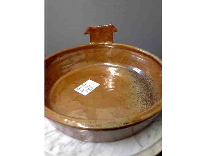Stoneware with Shino Glaze Large Dog Dish