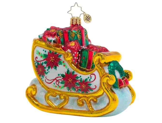 Winter Floral Sleigh Ornament