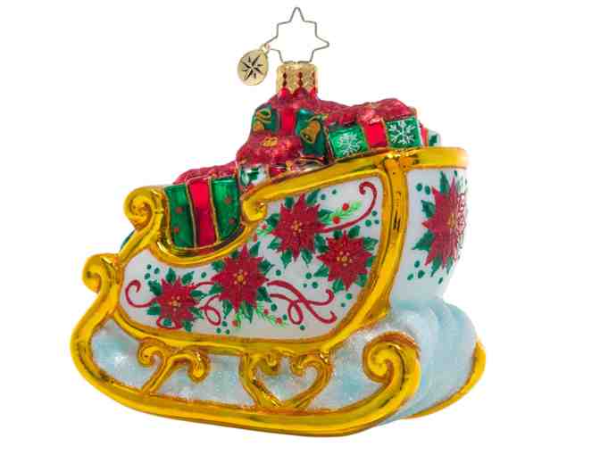 Winter Floral Sleigh Ornament