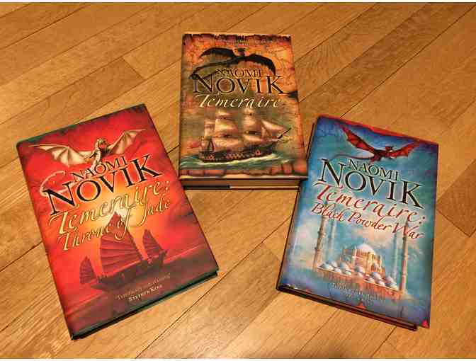 Signed UK Hardcovers of First 3 Temeraire novels by Naomi Novik