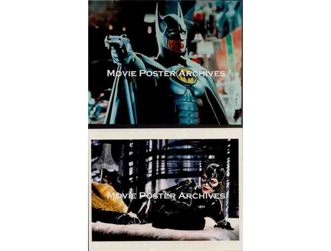 BATMAN RETURNS, 1992, color photographs, Michael Keaton, Danny DeVito