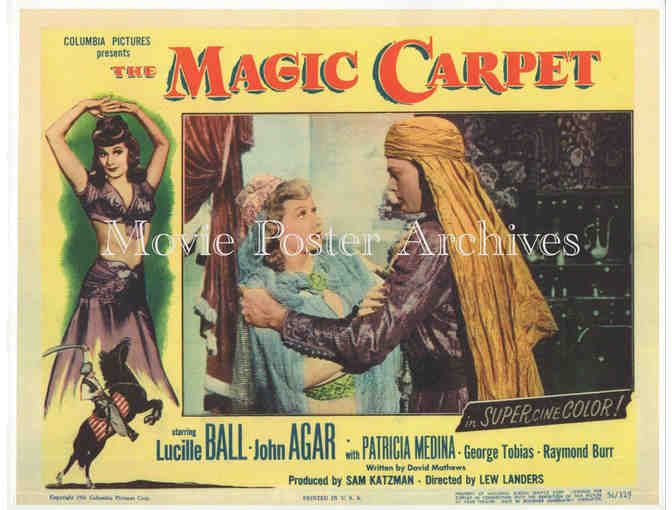 MAGIC CARPET, 1951 REPRO Lobby Card #2, Lucille Ball, John Agar, Raymond Burr, Patricia Medina