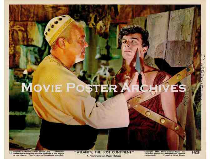 ATLANTIS THE LOST CONTINENT, 1961, mini lobby cards, Anthony Hall