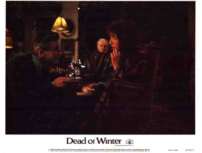 DEAD OF WINTER, 1987, lobby cards, Roddy McDowall, Mary Steenburgen