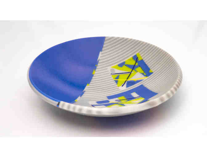 Contemporary Fused Glass Bowl, GEOMETRICS