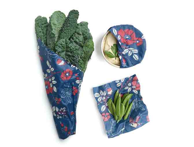 Bees Wrap Assorted 3 Pack- Botanical Blue Print