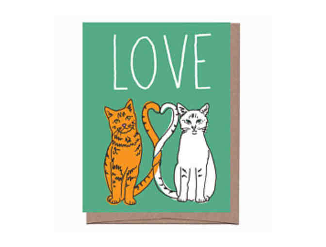 Box of 12 Cards for Cat Lovers from La Familia Green