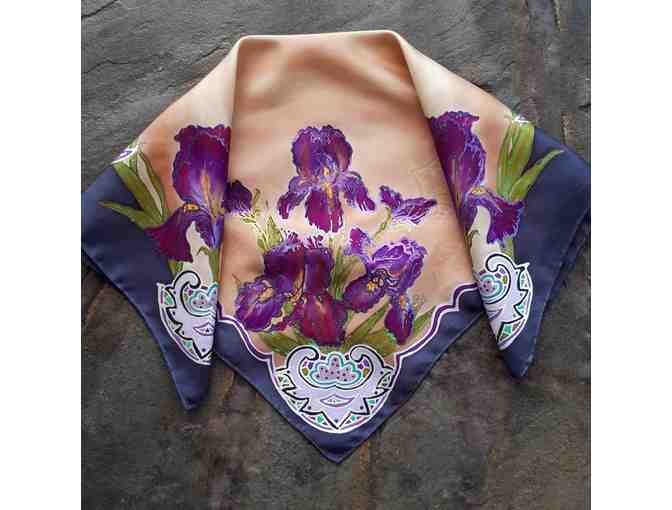 Purple Iris Silk Scarf