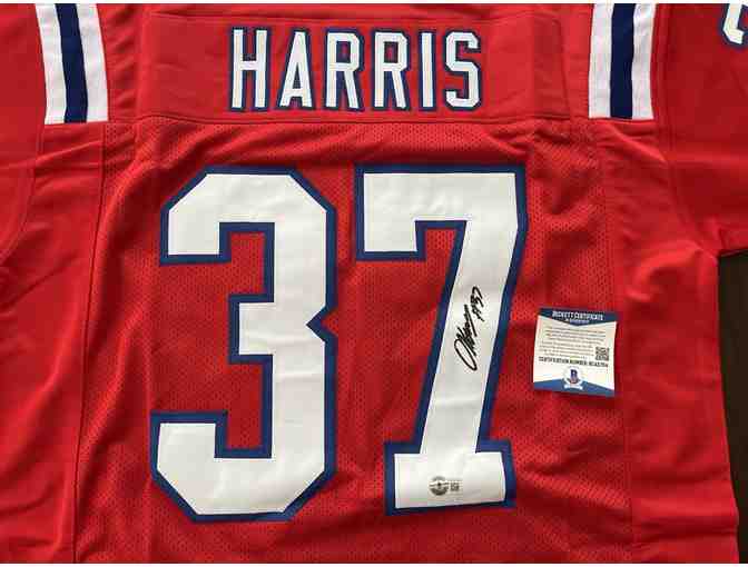 Damien Harris Adult XL Red Jersey with Case