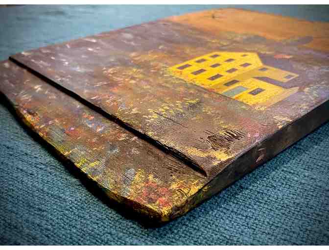 Hand-painted Artwork on Salvaged Pine Board