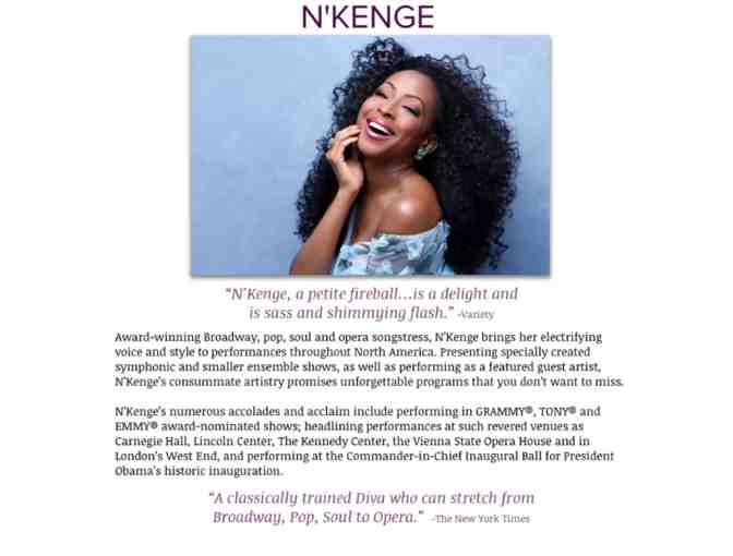 Private Concert Experience with Tony, Emmy & Grammy Nominated Artist NKenge